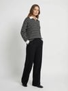 Fermuar Detaylı Çizgili Sweatshirt