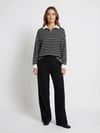 Fermuar Detaylı Çizgili Sweatshirt