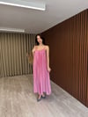 Ayarlanabilir Askılı Pamuklu Elbise (Pembe-Mavi)
