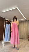 Ayarlanabilir Askılı Pamuklu Elbise (Pembe-Mavi)