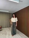 Beli Lastikli Tensel Pantolon (yeşil-kahve)