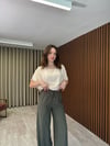 Beli Lastikli Tensel Pantolon (yeşil-kahve)