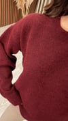 Bisiklet Yaka Basic Yün Kazak (Bordo-Sarı-Siyah)