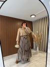 Desenli Şifon Etek
