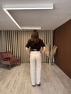 Kemerli Krem Jean