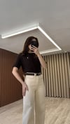 Kemerli Krem Jean