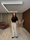 Kemerli Krem Jean