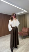 Korse Detaylı Bluz (Bordo-Beyaz)