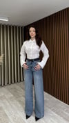 Mavi Beyaz Taşlı Jean