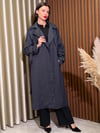 Oversize Kalıp Lacivert Trenç