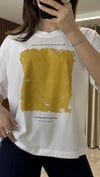 Sarı Kare Baskılı Tshirt
