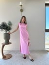  Sıfır Kol Cep Detay Modal Elbise Pembe 2236