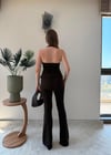 Agraflı Bluz ve Pantolonlu Crep Takım Acı Kahve 2363