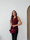 AKSESUAR DETAY YIRTMAÇLI OTTOMAN BLUZ BORDO