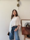 Asimetrik Detay Panço Bluz Bej 2327