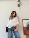Asimetrik Detay Panço Bluz Bej 2327