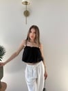 Askı Ayarlı İç Astarlı Balon Tensel Bluz Siyah 2283