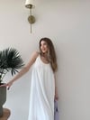 Askı Ayarlı Keten İç Astarlı Salaş Elbise Beyaz 2298