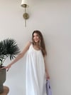 Askı Ayarlı Keten İç Astarlı Salaş Elbise Beyaz 2298