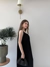 Askı Ayarlı Keten İç Astarlı Salaş Elbise Siyah 2298