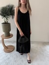 Askı Ayarlı Keten İç Astarlı Salaş Elbise Siyah 2298