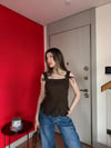 Askı Bağlama Bel Korse Detay Bluz Acı Kahve 2200