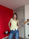 Askı Bağlama Bel Korse Detay Bluz Sarı 2200