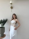 Askı Bağlama Dantel Detay Uzun Sandy Elbise Beyaz 2215