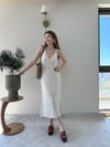 Askılı Astarlı Dantel Elbise Beyaz 2318