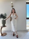 Askılı Astarlı Dantel Elbise Beyaz 2318