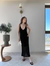 Askılı Astarlı Dantel Elbise Siyah 2318