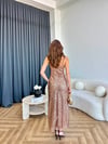 Askılı Astarlı Pul Payetli Elbise Gold 2388