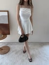 Askılı Bel Drape Detay Şortlu Elbise Beyaz 2304