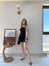 Askılı Bel Drape Detay Şortlu Elbise Siyah 2304