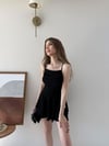 Askılı Bel Drape Detay Şortlu Elbise Siyah 2304