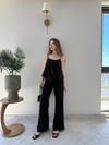 Askılı Bluz ve Pantolonlu Çilek İkili Takım Siyah 2316