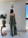 Askılı Bluz ve Pantolonlu Çilek İkili Takım Yeşil 2316