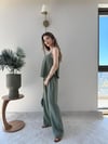Askılı Bluz ve Pantolonlu Çilek İkili Takım Yeşil 2316
