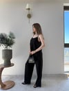 Askılı Bluz ve Pantolonlu Çilek İkili Takım Siyah 2316