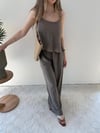 Askılı Bluz ve Pantolonlu Çilek İkili Takım Vizon 2316