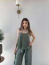 Askılı Bluz ve Pantolonlu Çilek İkili Takım Yeşil 2316