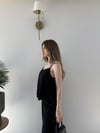 Askılı Bluz ve Pantolonlu Çilek İkili Takım Siyah 2316