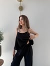 Askılı Bluz ve Pantolonlu Çilek İkili Takım Siyah 2316