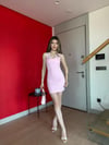 Askılı Dantel Detay Mini Sandy Elbise Pembe 2219
