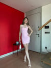 Askılı Dantel Detay Mini Sandy Elbise Pembe 2219
