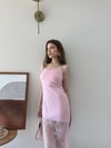 Askılı Etek Dantel Detay Elbise Pembe 2295
