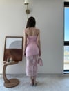 Askılı Etek Dantel Detay Elbise Pembe 2295