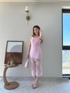 Askılı Etek Dantel Detay Elbise Pembe 2295