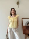 Askılı Kat Kat İç Astarlı Keten Bluz Sarı 2345