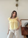Askılı Kat Kat İç Astarlı Keten Bluz Sarı 2345